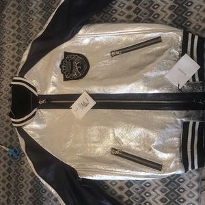 Balmain BOMER Jacket (Silver & Blue)